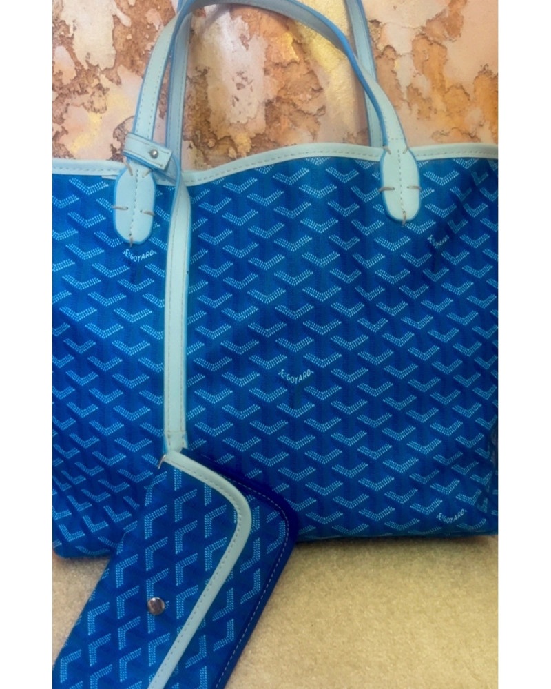 Monogram Detaylı Yavrulu Kadın Omuz Çantası Tote Bag Goyard Style