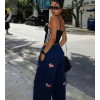 PinterestGirl Hayvan Desenli Oversize Eşofman Altı-LACİVERT