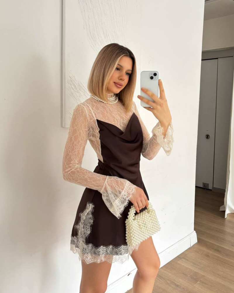 Gupur Saten Karisimli Elbise